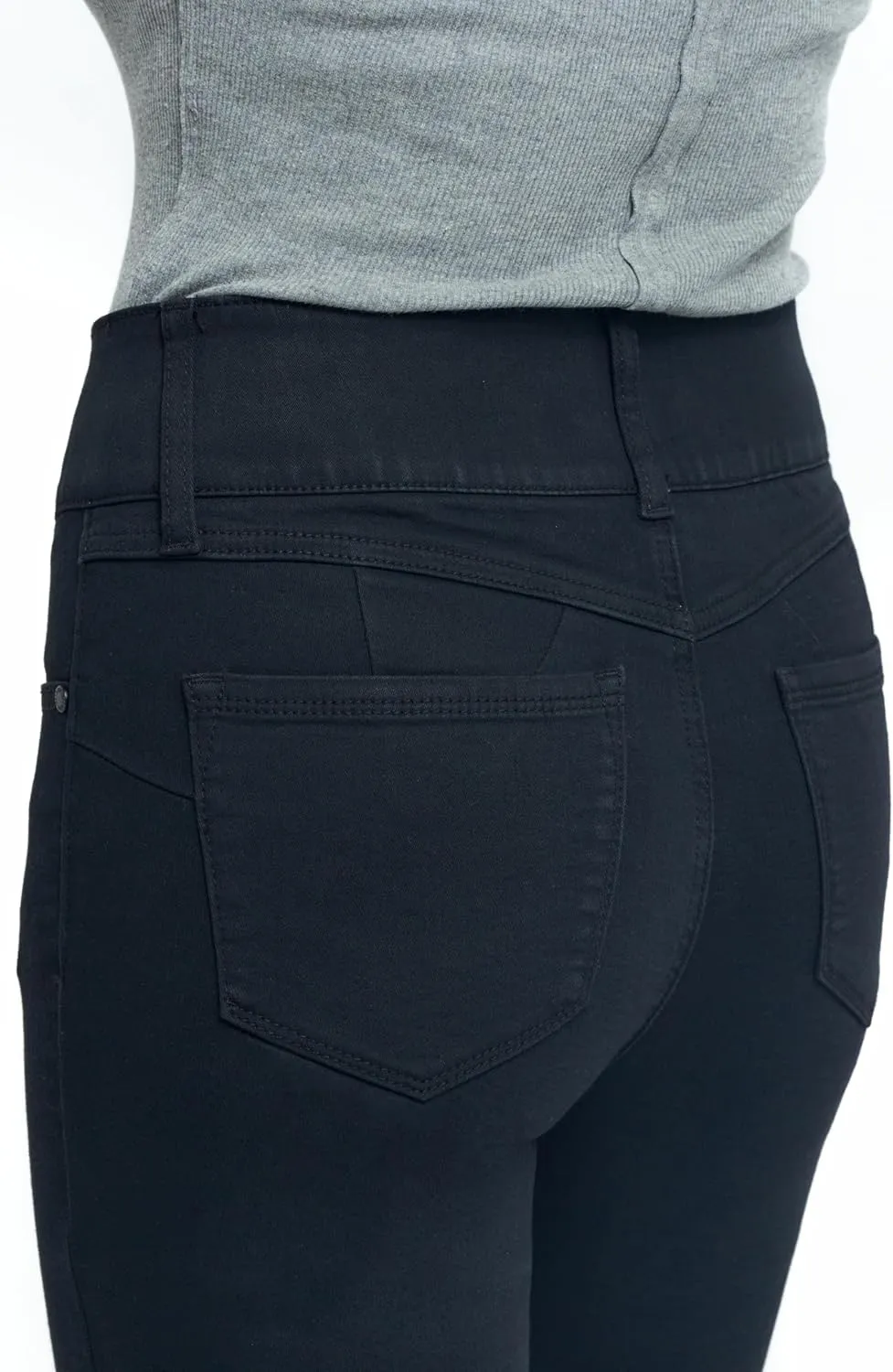 1822 Denim Oretha High-Rise Jeans for Women: Dark Blue Stretchy Waist, Premium Contour Fit Stretch Denim