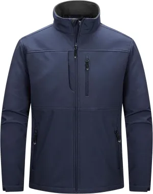 33,000ft Men's Lightweight Softshell Jacket Warm Fleece Lined Windbreaker Waterproof Soft Shell for Outdoor Hiking