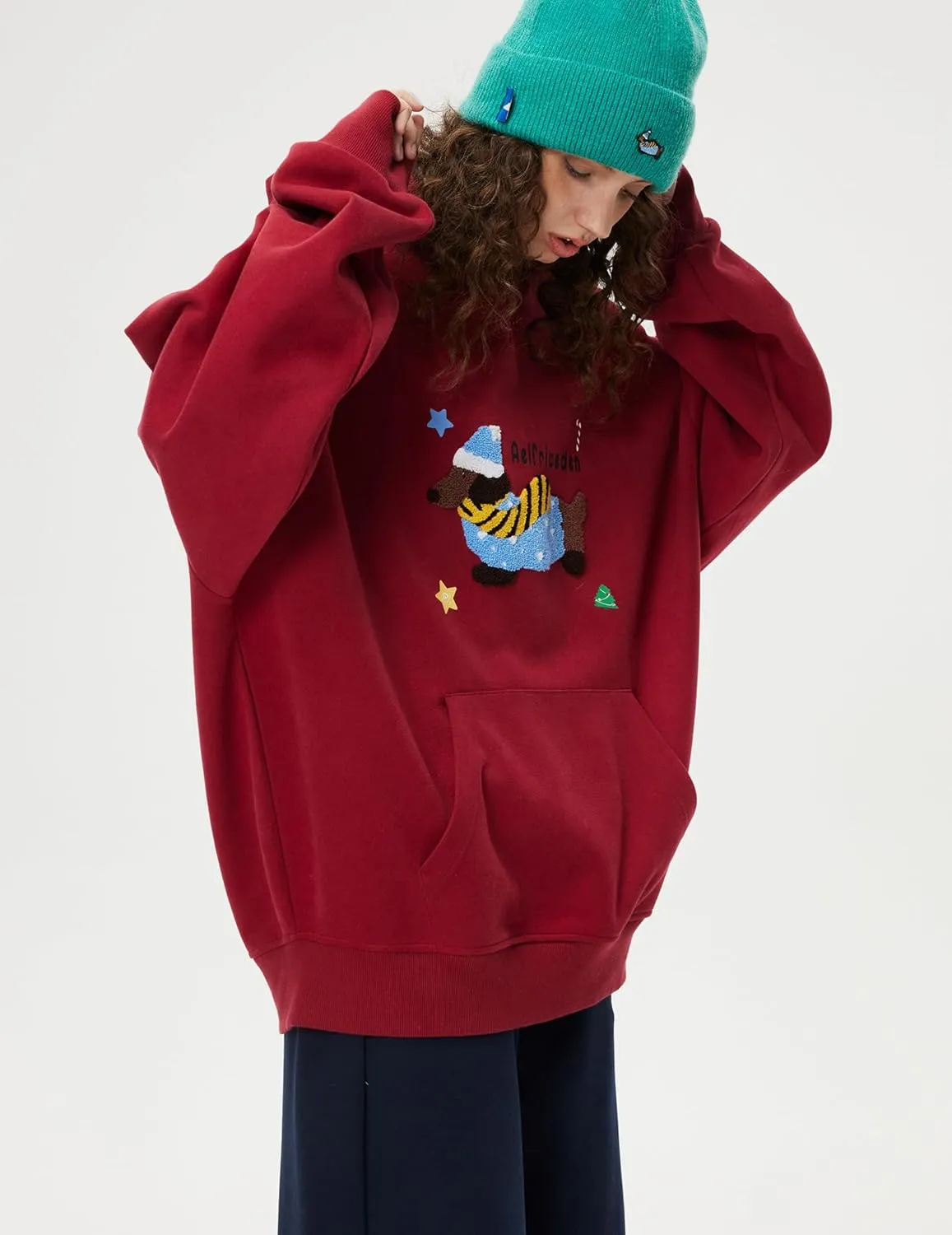 Aelfric Eden Cartoon Dog Hoodie Couple Hooded Sweatshirt Long Sleeve Pullover Oversized Hoodies 2025 Outfits