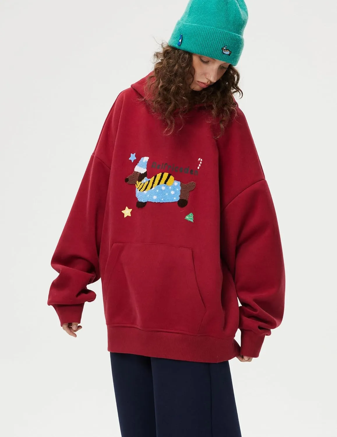 Aelfric Eden Cartoon Dog Hoodie Couple Hooded Sweatshirt Long Sleeve Pullover Oversized Hoodies 2025 Outfits