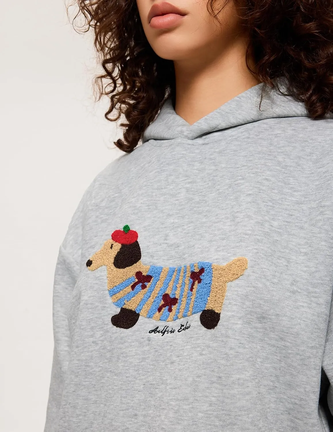 Aelfric Eden Cartoon Dog Hoodie Couple Hooded Sweatshirt Long Sleeve Pullover Oversized Hoodies 2025 Outfits