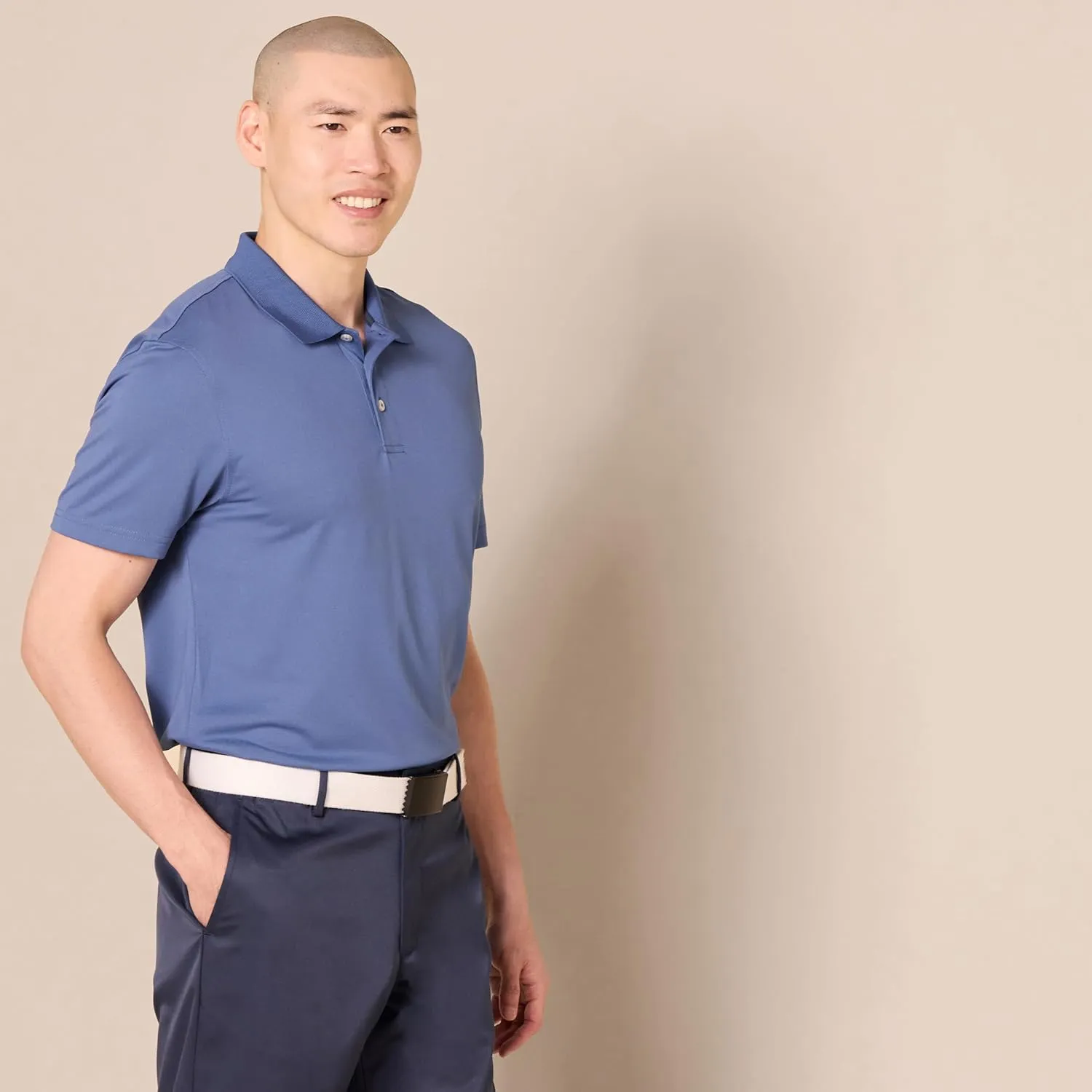 Amazon Essentials Men's Golf Polo Shirt, Short Sleeve, Dri Fit, Slim-Fit, Quick-Dry