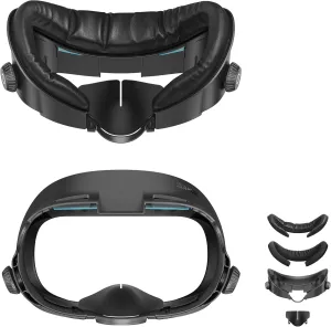 AMVR Upgraded Comfort Face Cover Pad Facial Interface Compatible with Meta/Oculus Quest 3 Accessories, with Knob Adjustable, with PU Face Cushion and Breathable Ice Silk Cotton