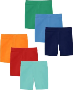 Andrew Scott Kids Girls Cotton Stretch Active Shorts | Bike Dance Yoga Gymnastics Shorts | Multi Packs & Colors
