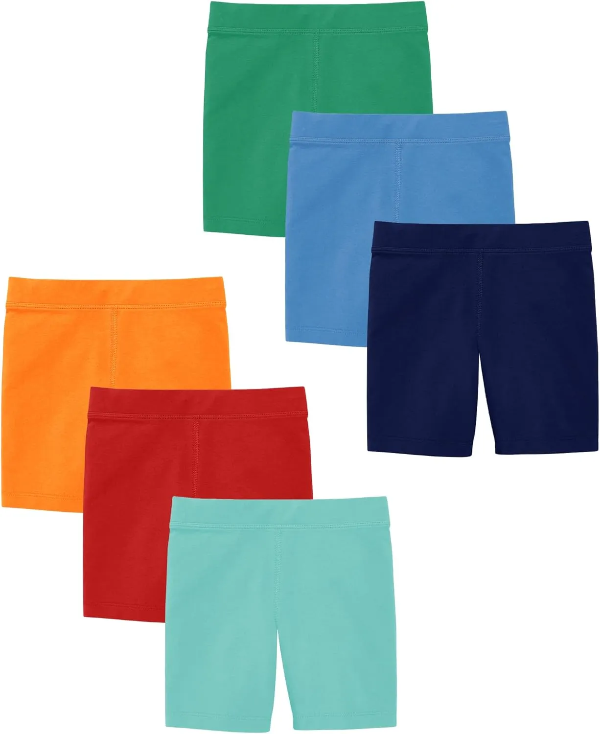 Andrew Scott Kids Girls Cotton Stretch Active Shorts | Bike Dance Yoga Gymnastics Shorts | Multi Packs & Colors