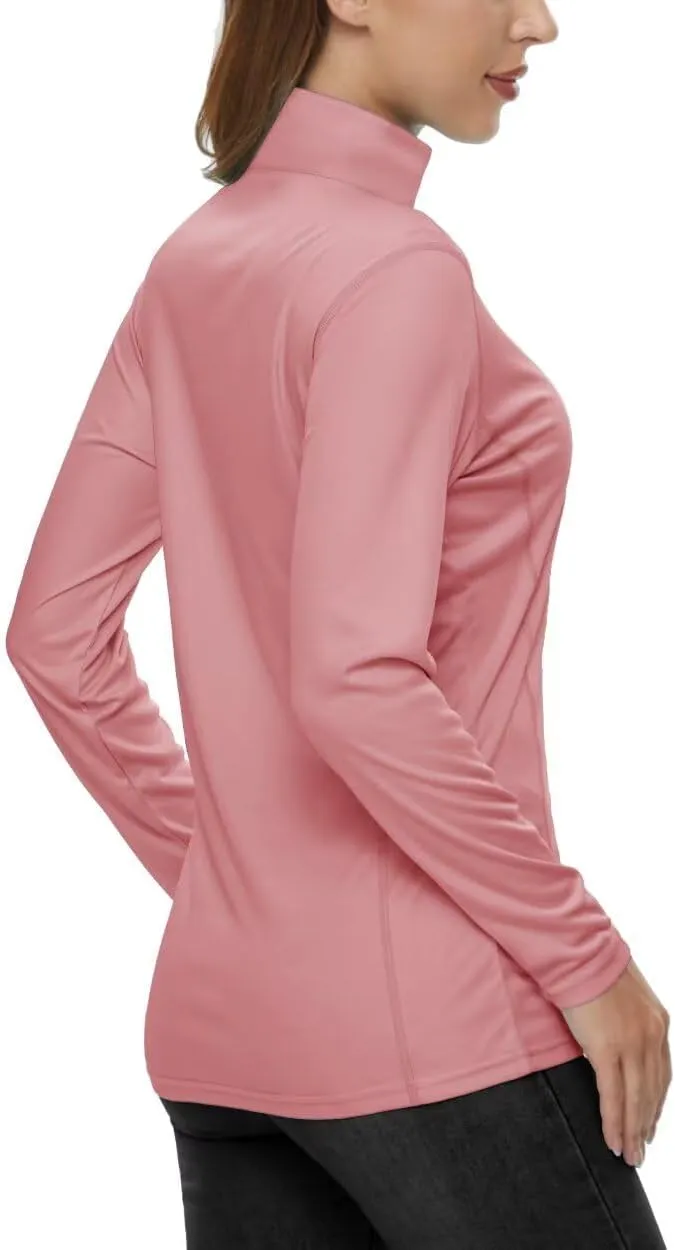 Boladeci Women's 1/4 Zip UPF 50  Sun Shirts Long Sleeve Golf Shirts UV Protection Lightweight Swim Athletic Tops Quick Dry
