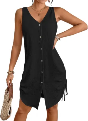 Bsubseach Swimsuit Coverup for Women V Neck Sleeveless Beach Dresses 2025 Vacation Outfits