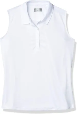 Callaway Womens Opti-Dri Sleeveless Golf Polo with UV Block Sun Protection, Flexible Fit, Ladies Performance Apparel