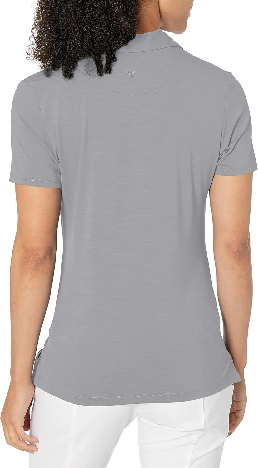 Callaway Womens Opti-Dri Tonal Short Sleeve Polo Shirt, with Stretch Fabric and Sun Protection, Extended Sizing