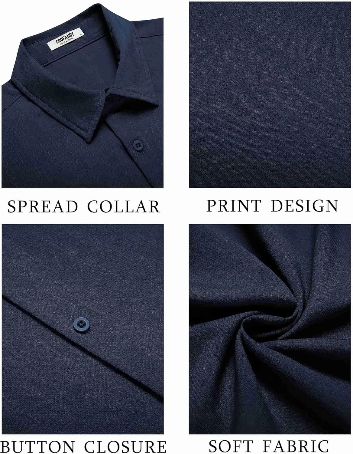 COOFANDY Men's Cuban Guayabera Shirt Short Sleeve Button Down Shirts Casual Summer Beach Shirts