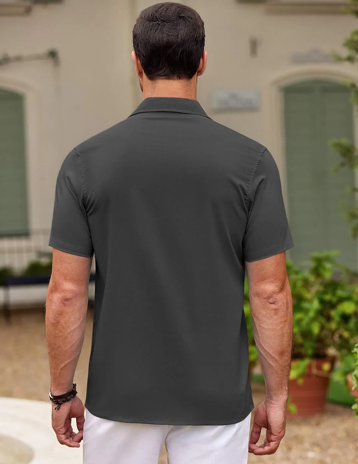 COOFANDY Men's Cuban Guayabera Shirt Short Sleeve Button Down Shirts Casual Summer Beach Shirts