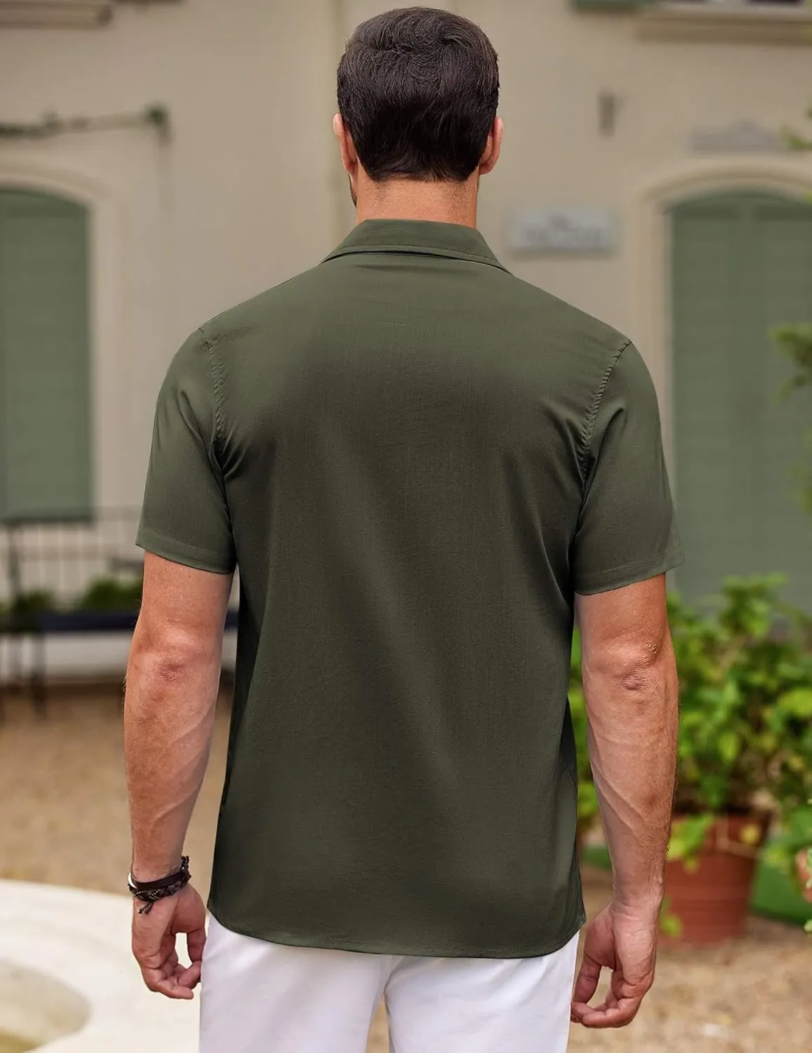 COOFANDY Men's Cuban Guayabera Shirt Short Sleeve Button Down Shirts Casual Summer Beach Shirts