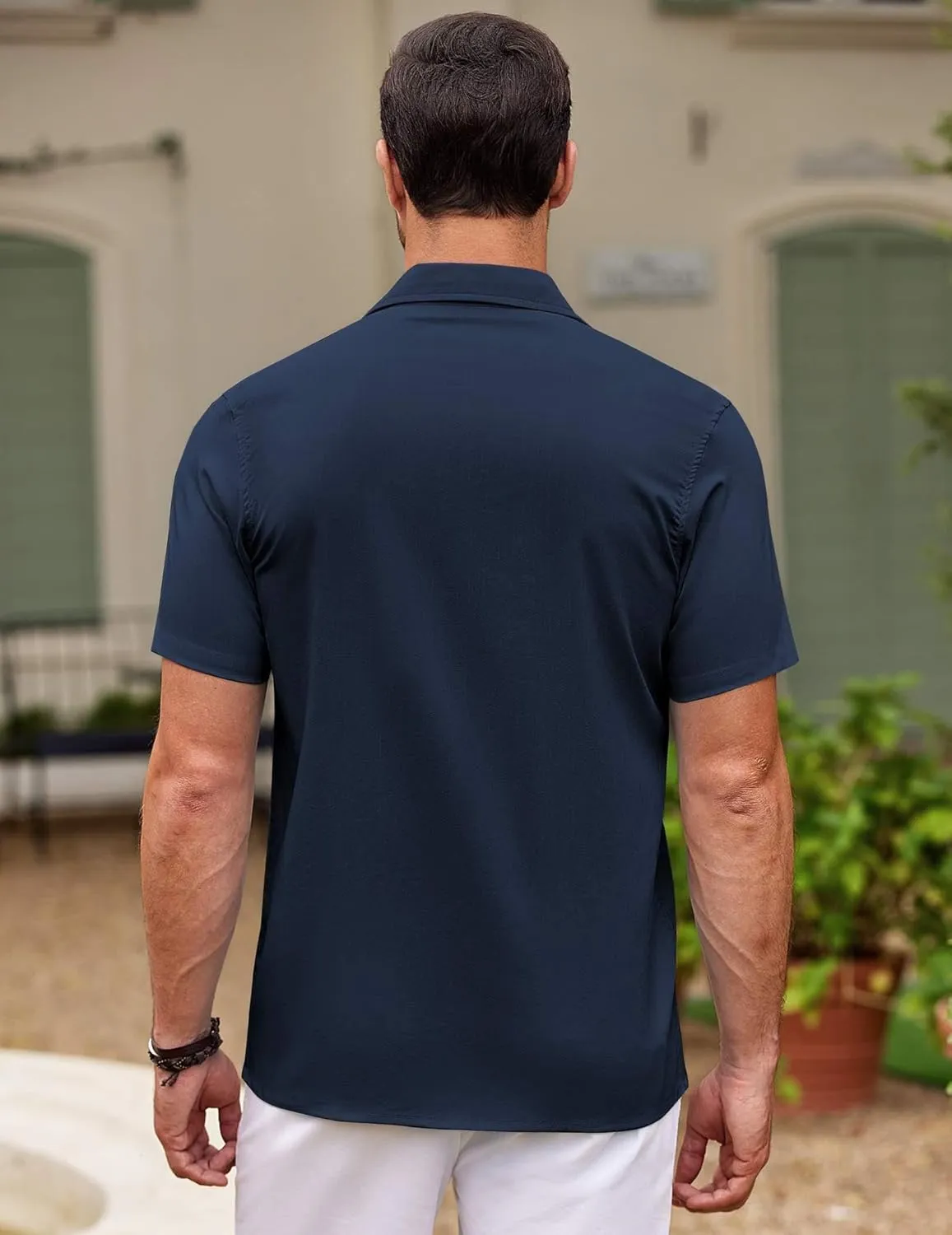 COOFANDY Men's Cuban Guayabera Shirt Short Sleeve Button Down Shirts Casual Summer Beach Shirts