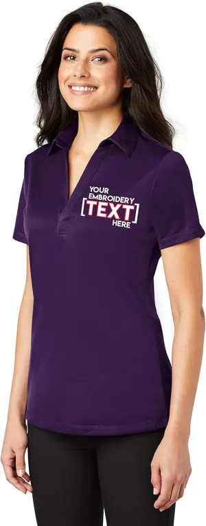 Custom Embroidered Shirts for Women - Add Your Text - Personalized Embroidery Polyester Polos