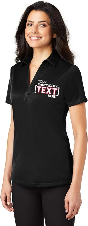Custom Embroidered Shirts for Women - Add Your Text - Personalized Embroidery Polyester Polos