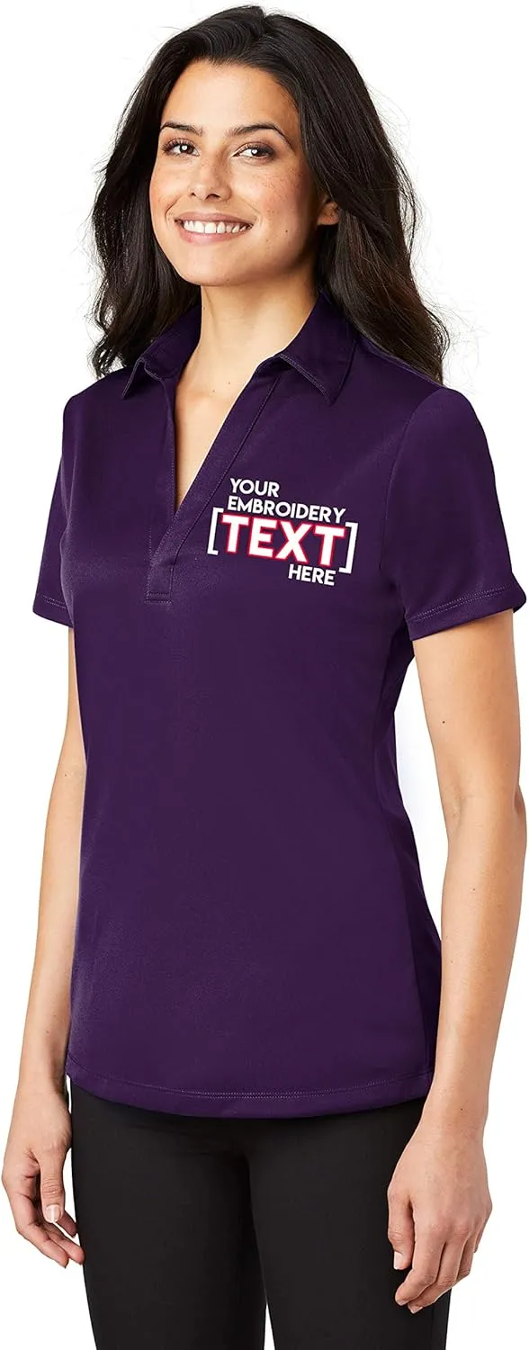Custom Embroidered Shirts for Women - Add Your Text - Personalized Embroidery Polyester Polos