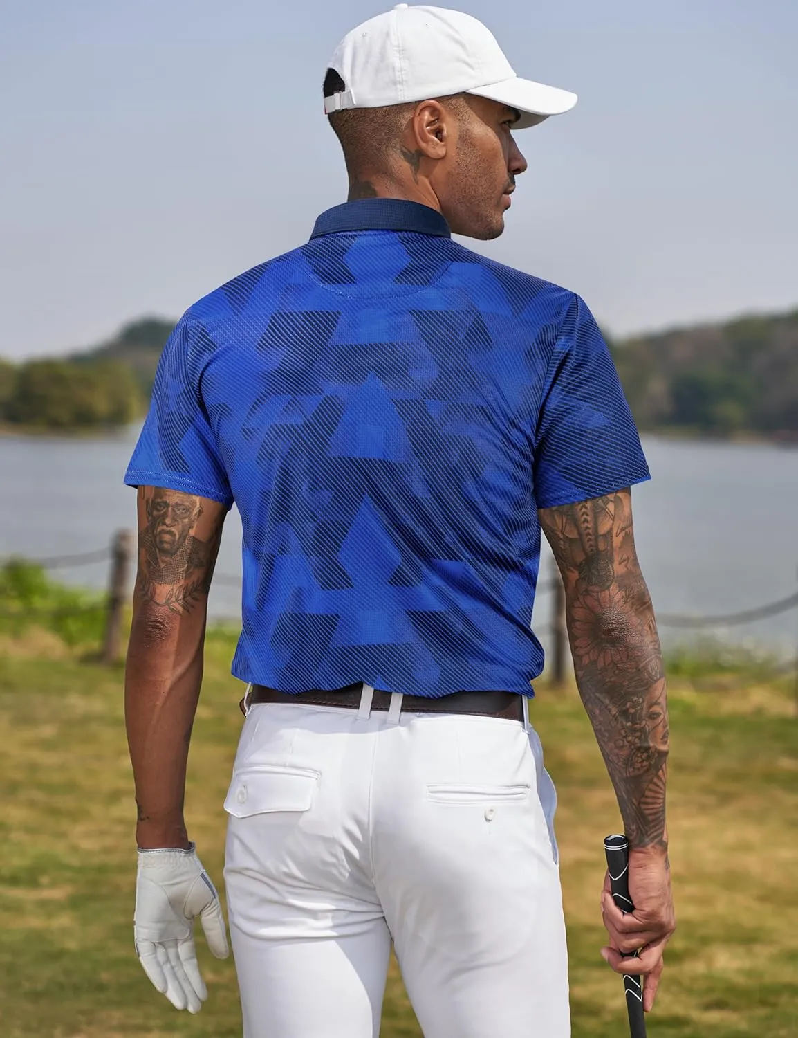 Derminpro Men's Fashion Collared Stretch Fit Casual Short Sleeve Quick Dry Golf Polo Shirts