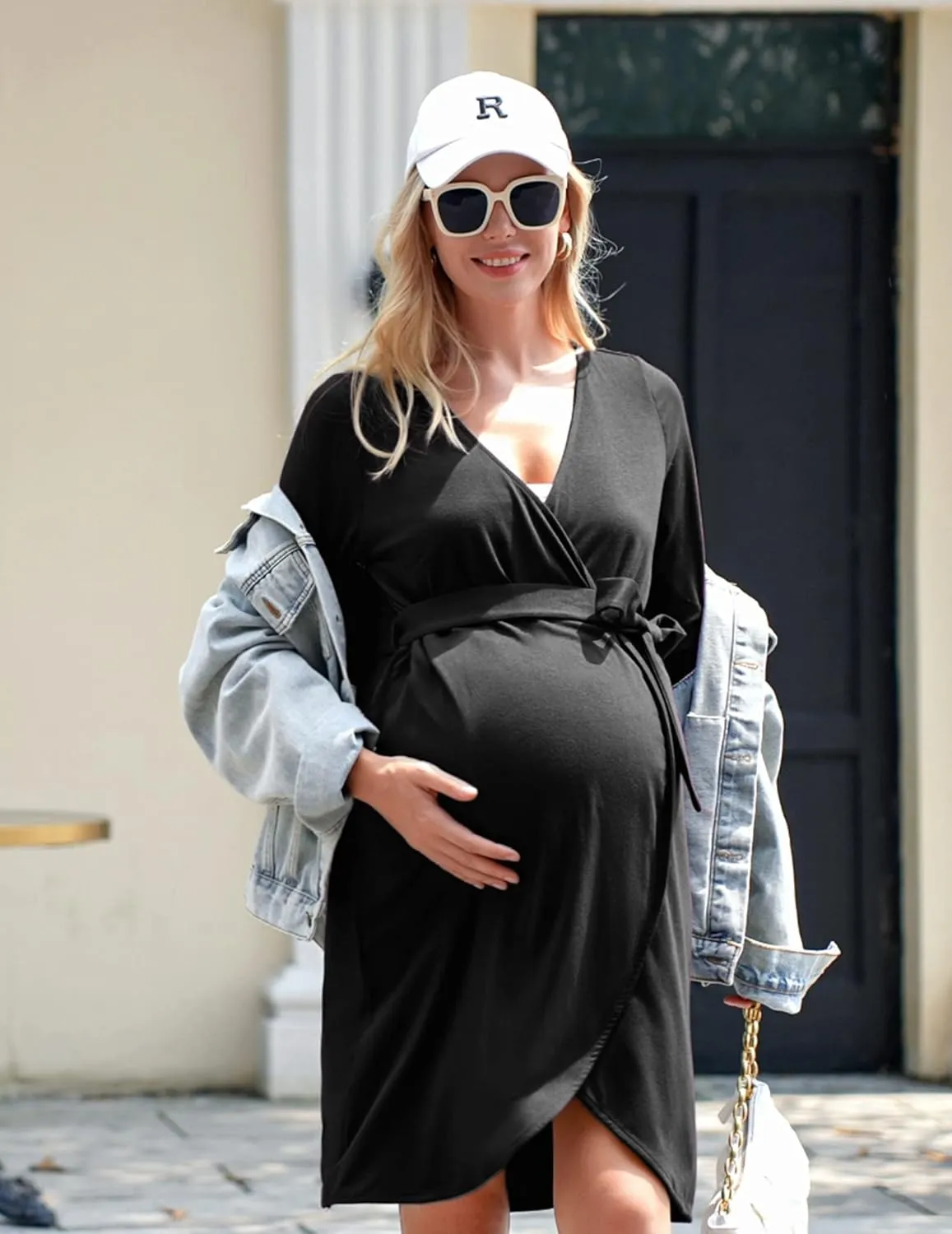 Ekouaer Maternity Robe Nursing Robes for Hospital Labor Delivery V Neck Pregnancy Bathrobe Womens Postpartum Nightgown