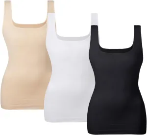 EUYZOU Women Tummy Control Shapewear Tank Tops Seamless Square Neck Compression Tops Slimming Body Shaper Camisole