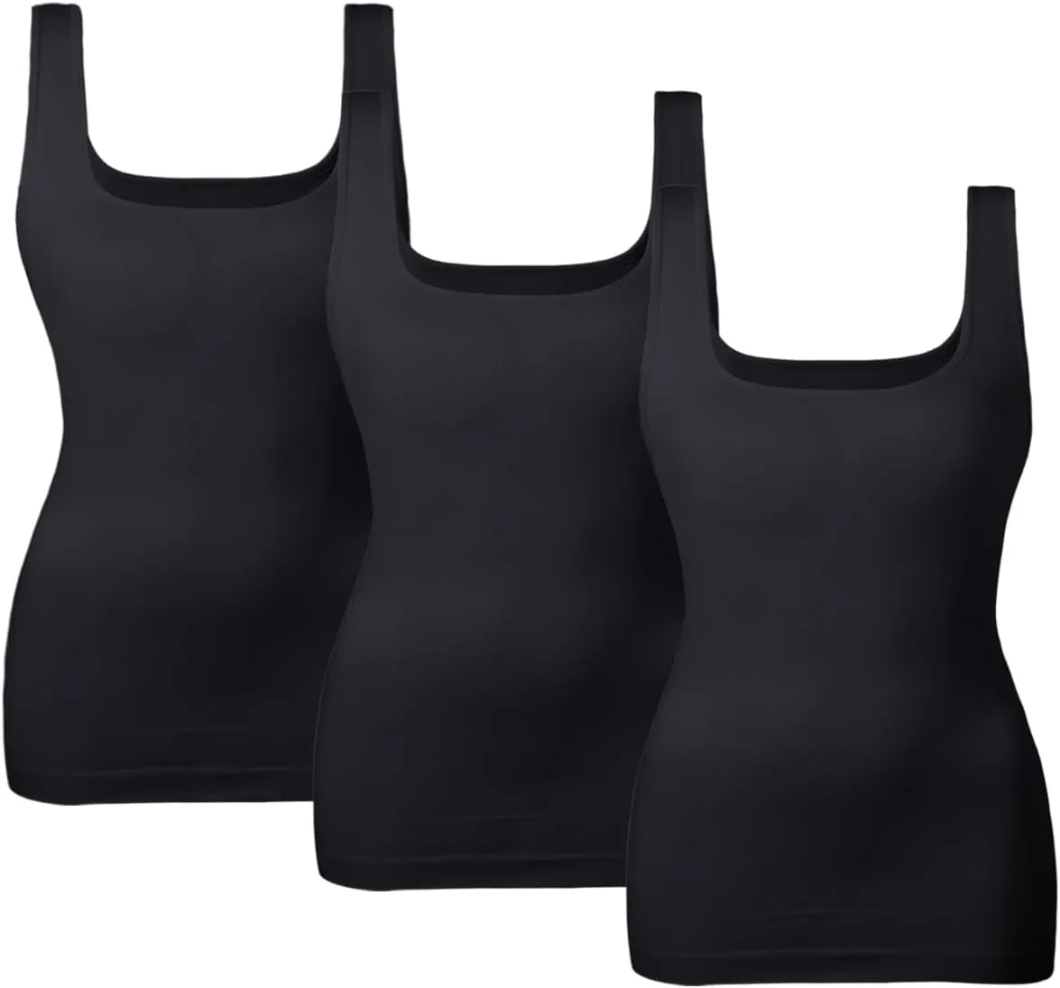 EUYZOU Women Tummy Control Shapewear Tank Tops Seamless Square Neck Compression Tops Slimming Body Shaper Camisole