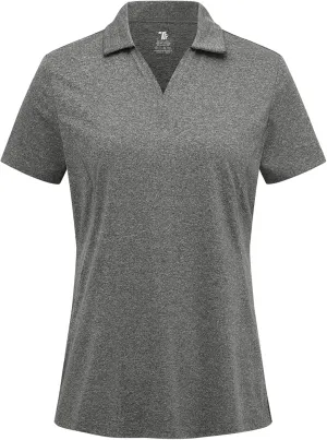 Gopune Women's Short Sleeve Golf Shirts V Neck Collared Tennis Tops Quick Dry UV Protection