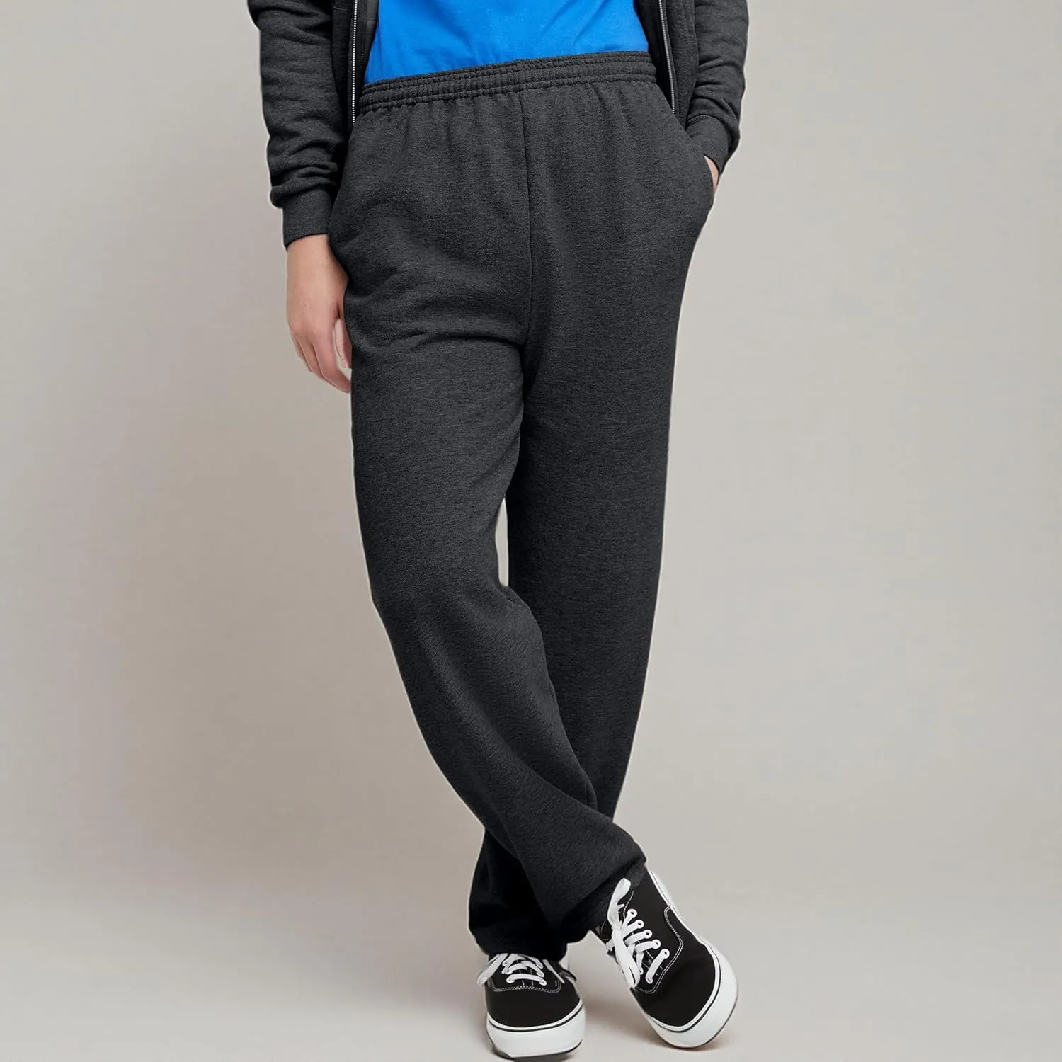 Hanes, EcoSmart Fleece Sweats for Men, Open Bottom Sweatpants, 30.5"