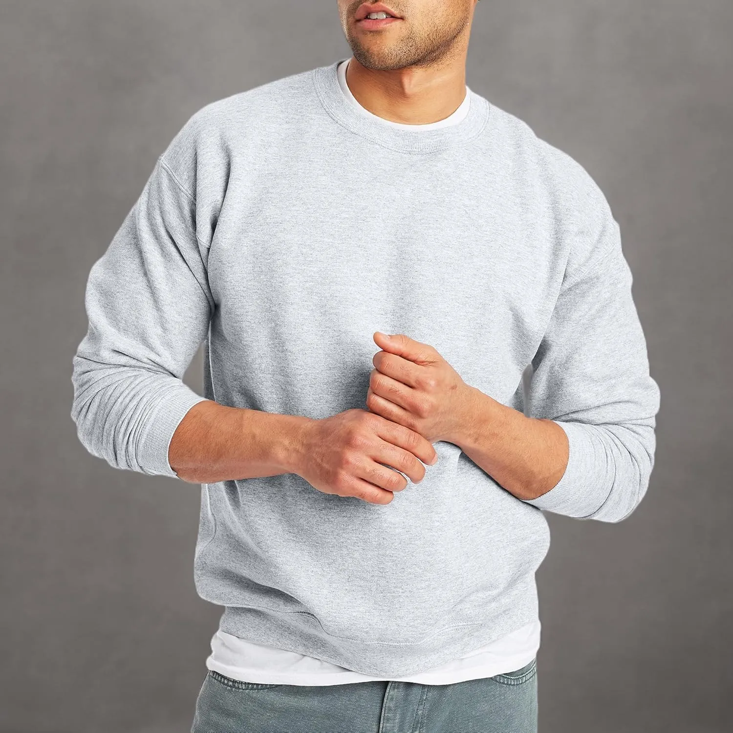 Hanes Men's EcoSmart Fleece, Pullover Crewneck Sweatshirt, 1 or 2 Pack