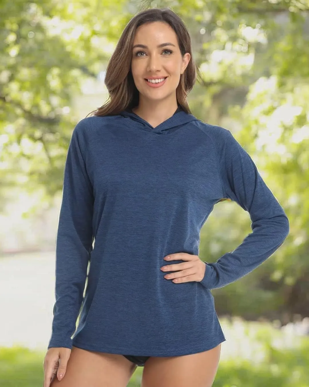KEFITEVD Womens UPF 50  Sun Protection Hoodies UV Long Sleeve Shirts Lightweight Quick Dry Tops Hiking Fishing