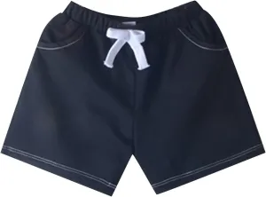 Kids Cotton Shorts Casual Preppy Shorts Solid Color School Uniform Elastic Waist Relaxed Fit Summer Wear with Pockets