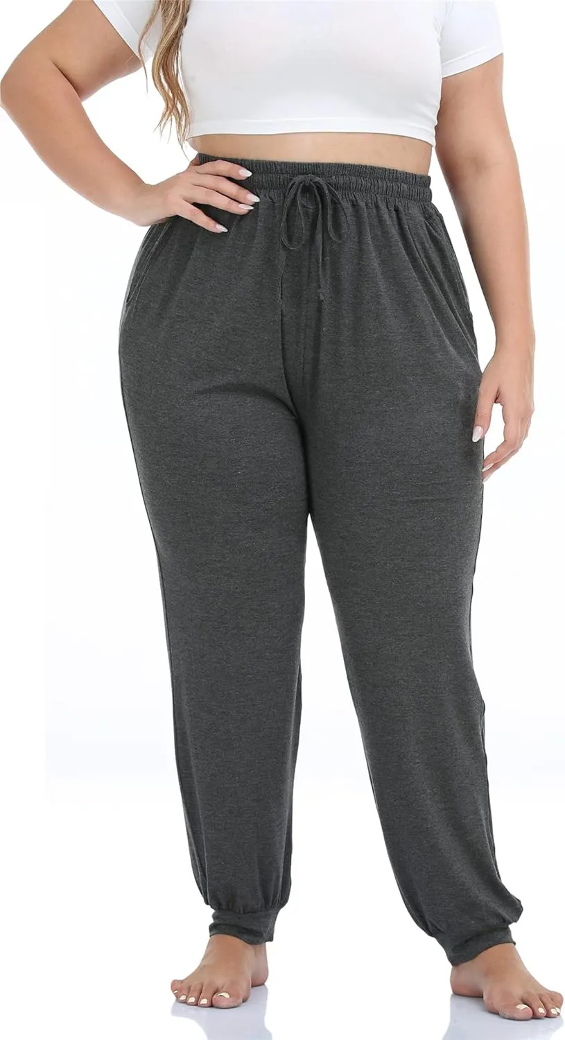 Kotii Women's Plus Size Joggers Plus Size Sweatpants Soft Lounge Pants Pajama Pants Workout Yoga Pants Casual