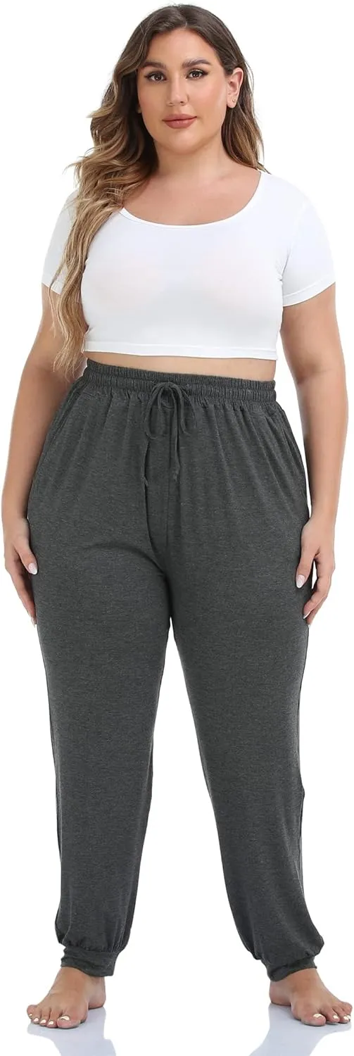 Kotii Women's Plus Size Joggers Plus Size Sweatpants Soft Lounge Pants Pajama Pants Workout Yoga Pants Casual