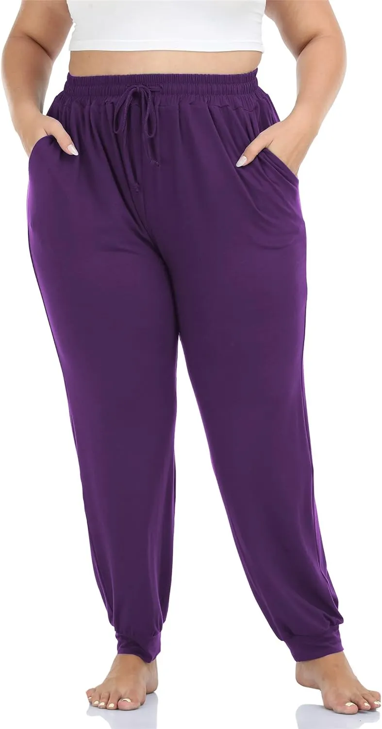 Kotii Women's Plus Size Joggers Plus Size Sweatpants Soft Lounge Pants Pajama Pants Workout Yoga Pants Casual