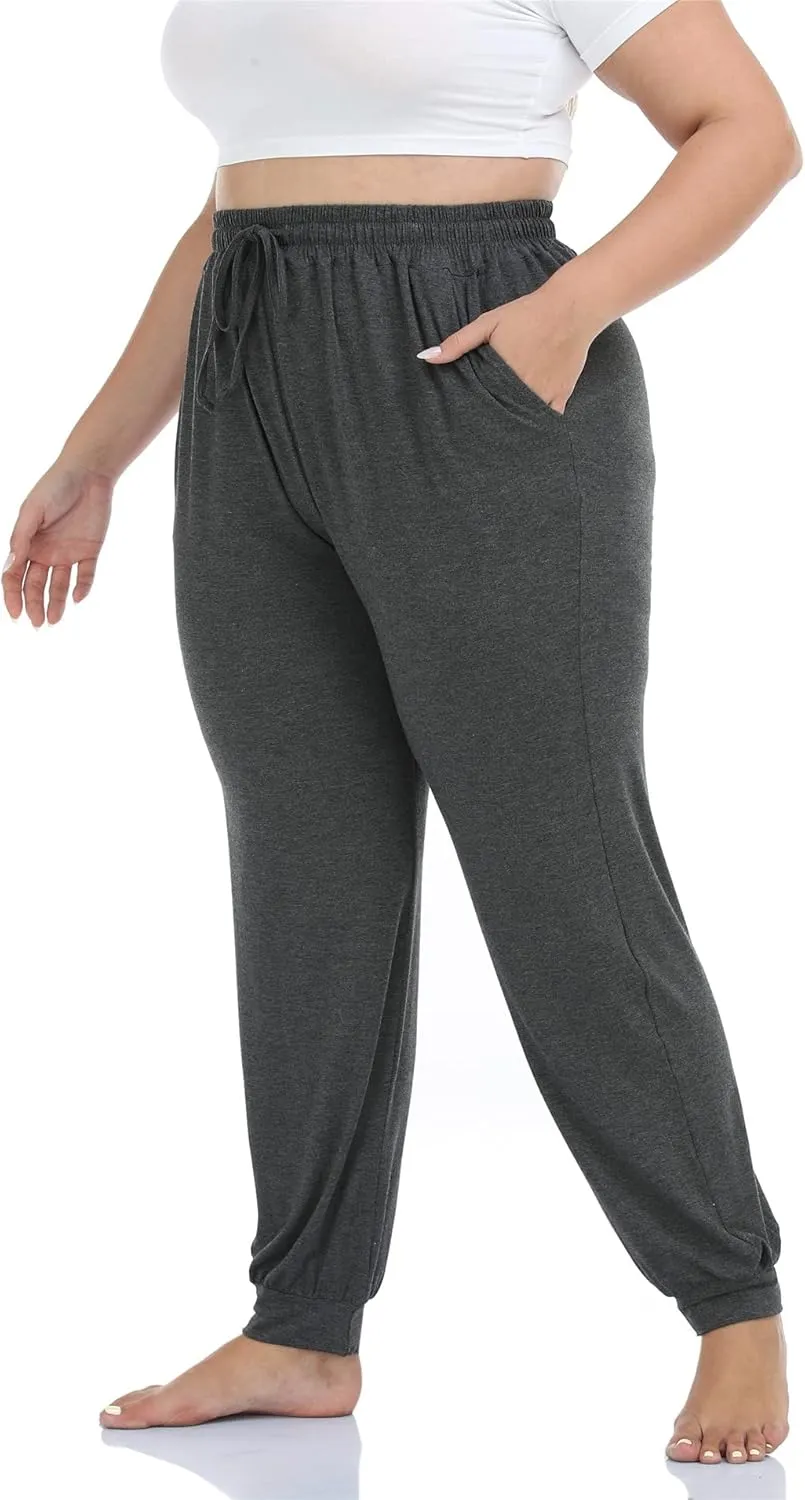 Kotii Women's Plus Size Joggers Plus Size Sweatpants Soft Lounge Pants Pajama Pants Workout Yoga Pants Casual