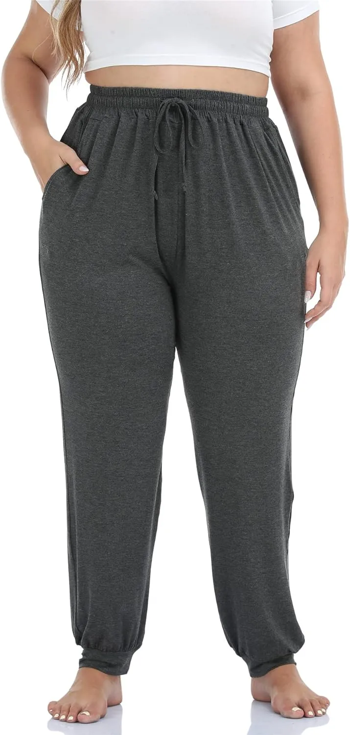 Kotii Women's Plus Size Joggers Plus Size Sweatpants Soft Lounge Pants Pajama Pants Workout Yoga Pants Casual