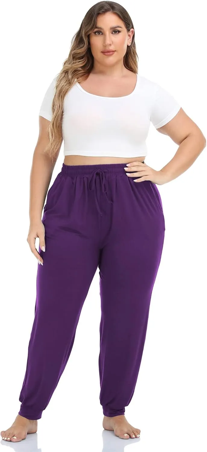 Kotii Women's Plus Size Joggers Plus Size Sweatpants Soft Lounge Pants Pajama Pants Workout Yoga Pants Casual