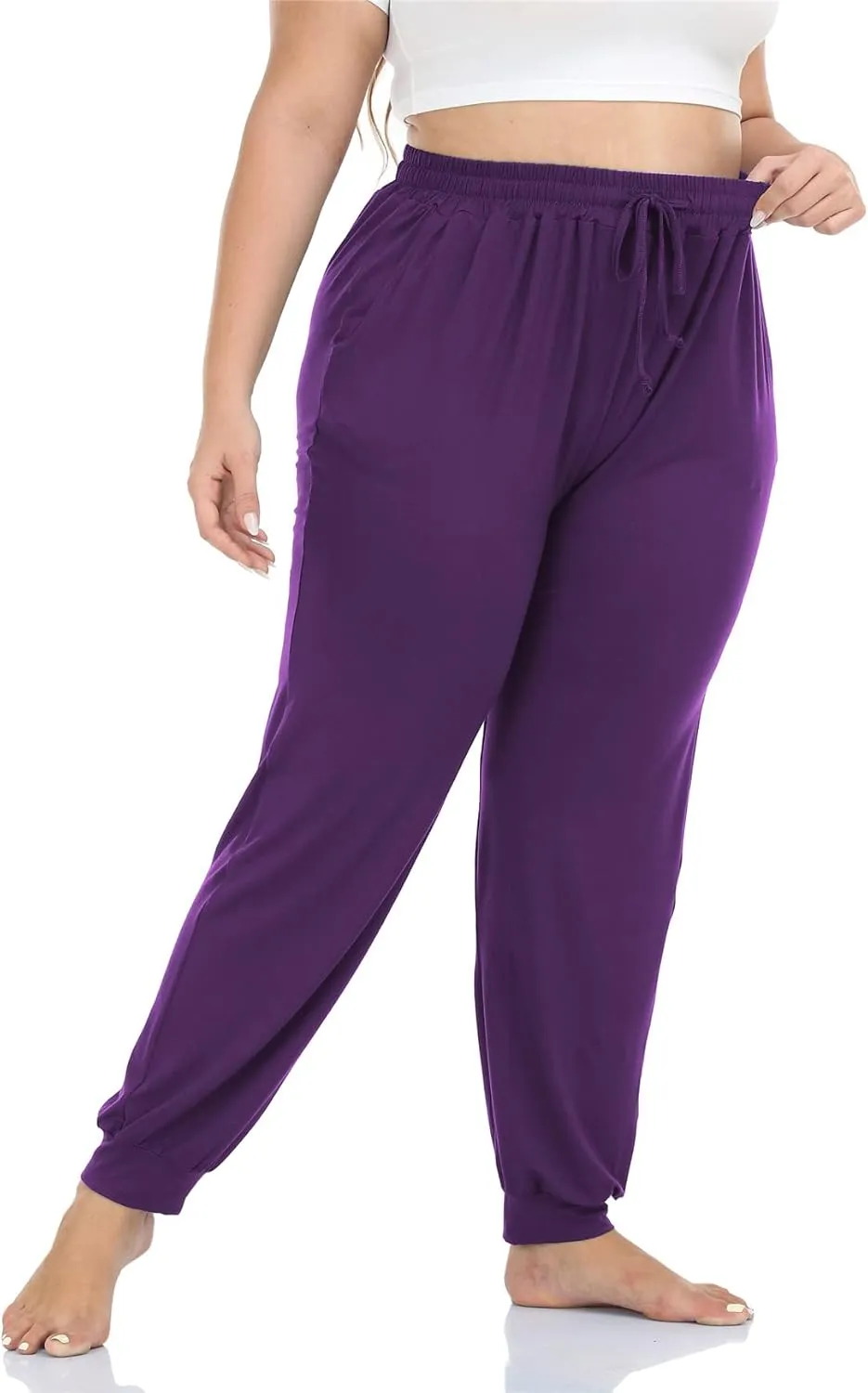 Kotii Women's Plus Size Joggers Plus Size Sweatpants Soft Lounge Pants Pajama Pants Workout Yoga Pants Casual