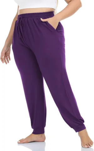 Kotii Women's Plus Size Joggers Plus Size Sweatpants Soft Lounge Pants Pajama Pants Workout Yoga Pants Casual