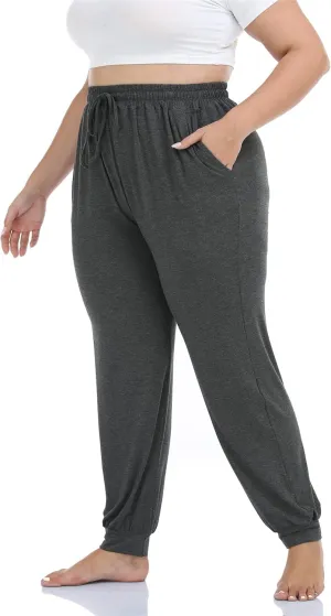 Kotii Women's Plus Size Joggers Plus Size Sweatpants Soft Lounge Pants Pajama Pants Workout Yoga Pants Casual