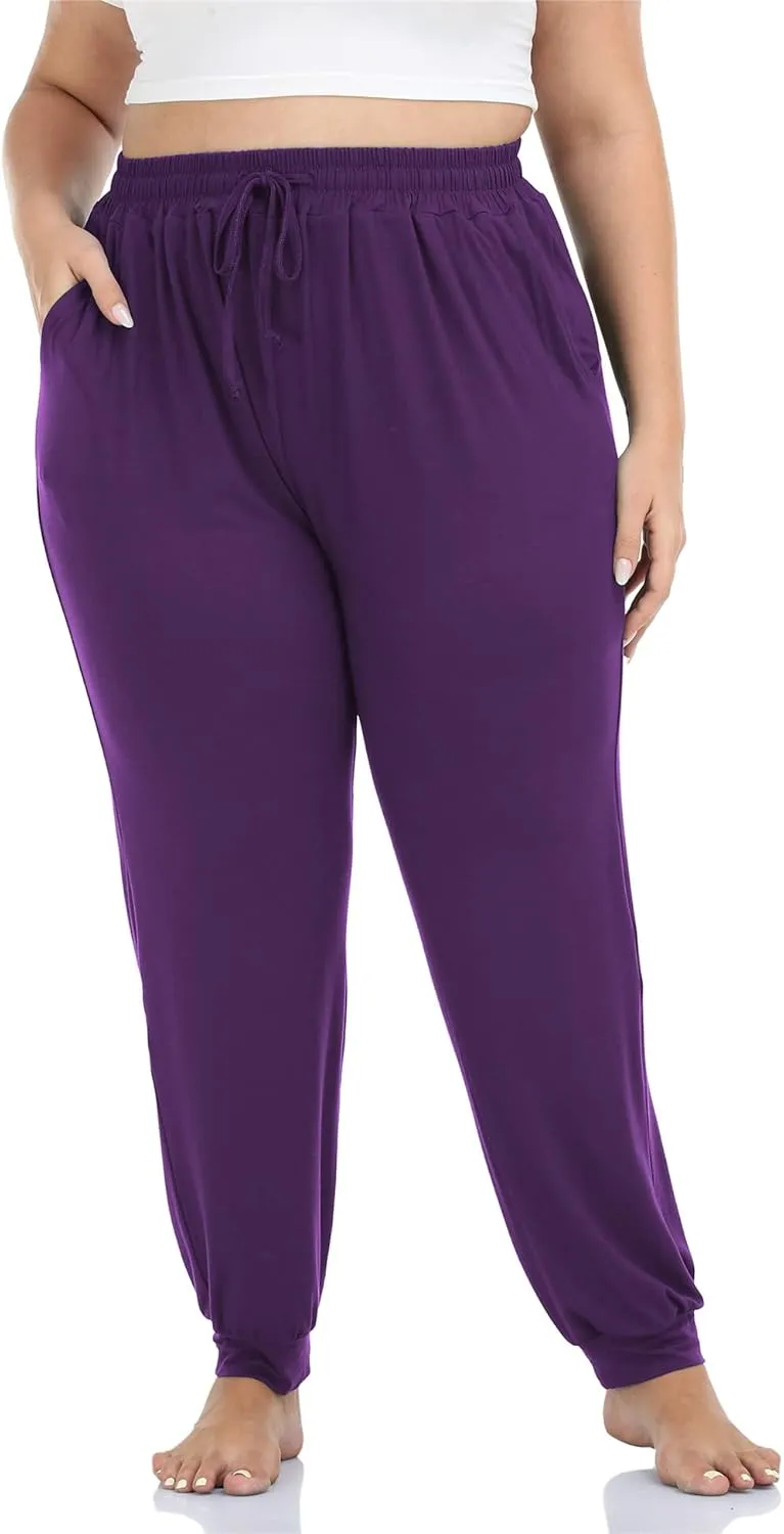 Kotii Women's Plus Size Joggers Plus Size Sweatpants Soft Lounge Pants Pajama Pants Workout Yoga Pants Casual