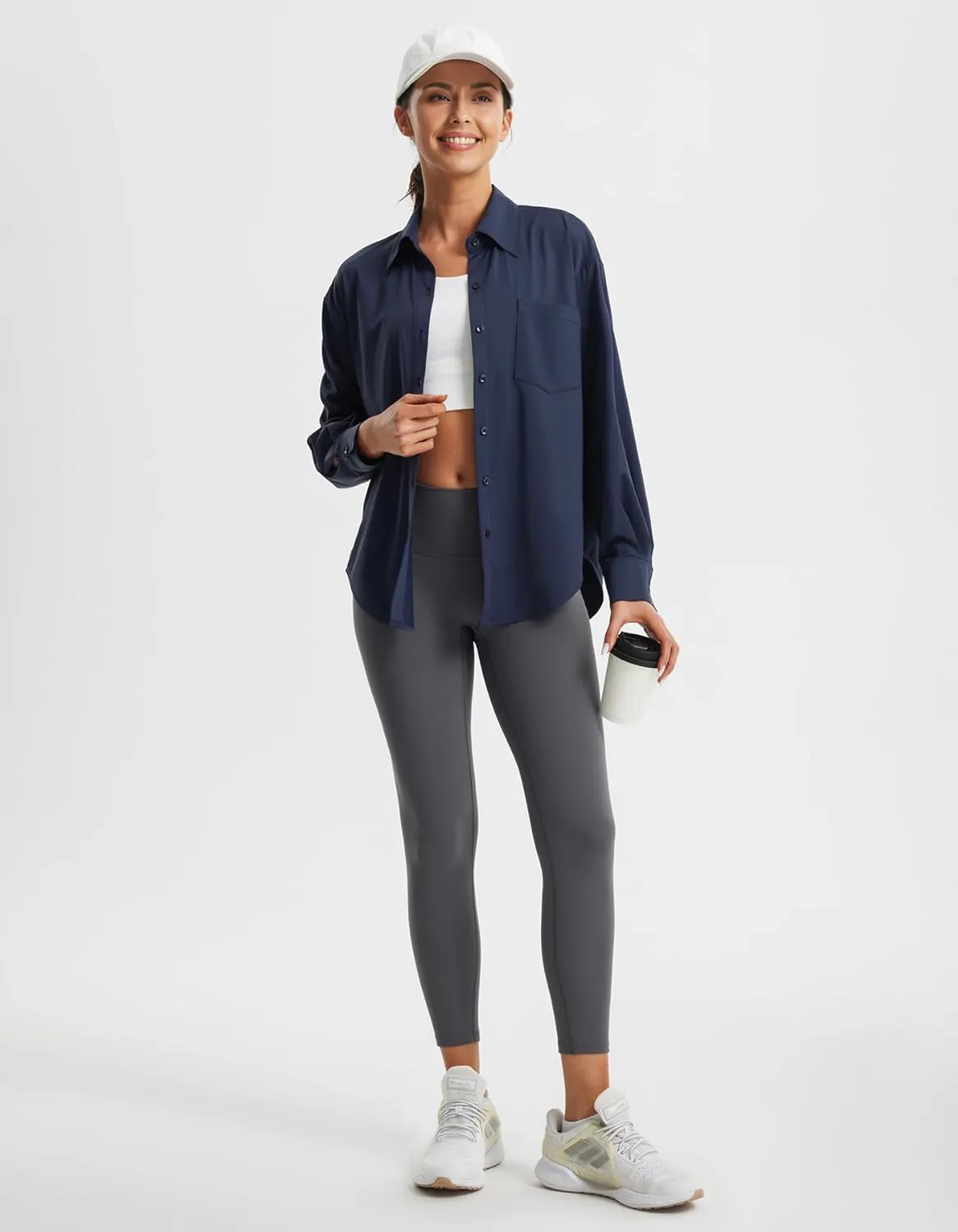 Libin Women's UPF 50  Long Sleeve UV Sun Protection Shirts Quick Dry Button Down Dress Swim Beach Cover Up for Hiking Fishing