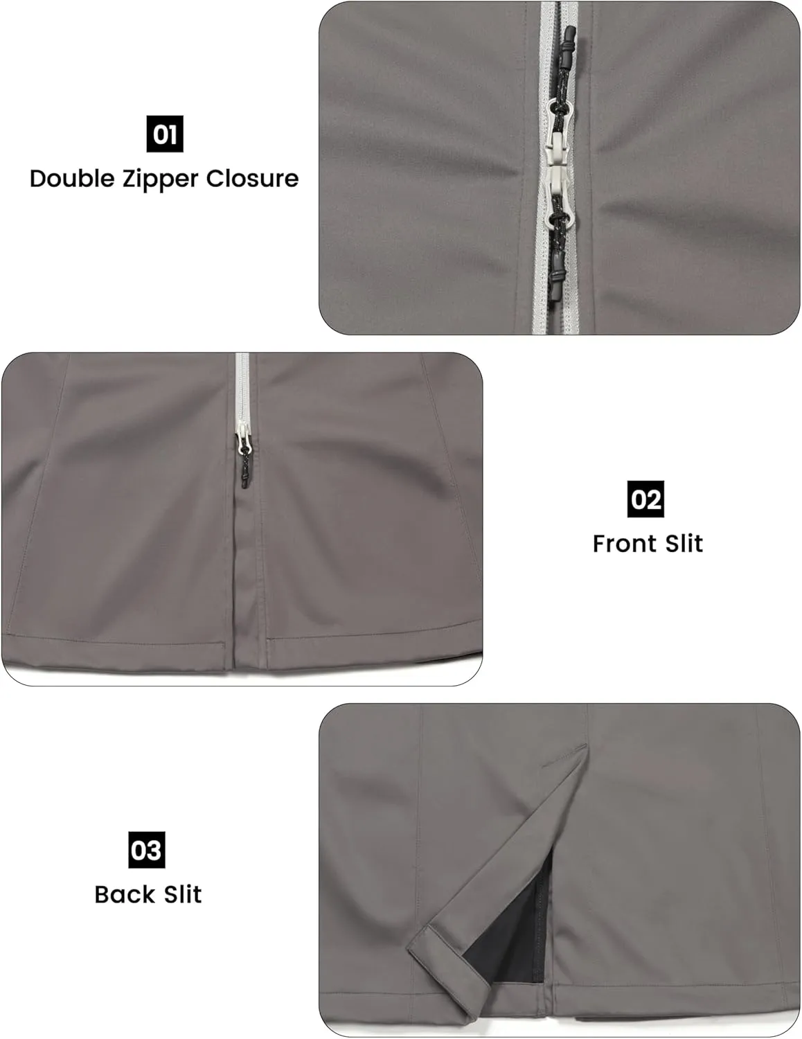 Little Donkey Andy Women's Lightweight Softshell Vest, Windproof Sleeveless Jacket for Running Hiking Travel