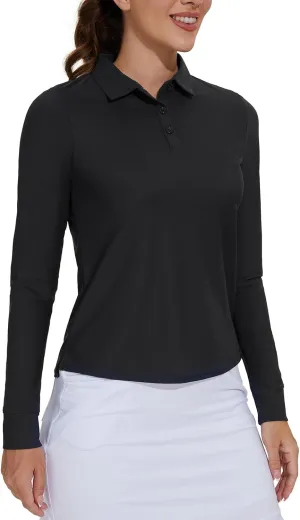 M MOTEEPI Sun Shirts UV Protection Womens Polo Shirts with 3-Botton Womens Golf Shirts Lightweight