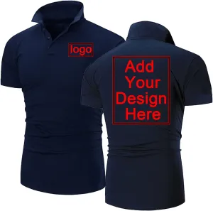 Men's Polo Shirts Custom T-Shirt Add Logo Text Golf Tennis Work Short Sleeve Shirt Personalized Tees