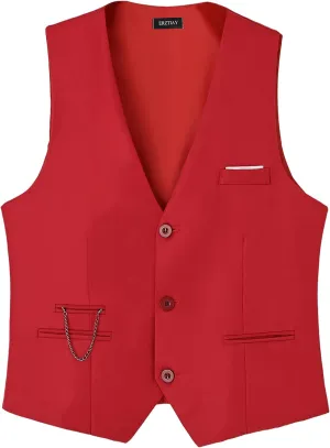 Men's Vest Formal Dress Business Slim Fit Sleeveless Vest Waistcoat