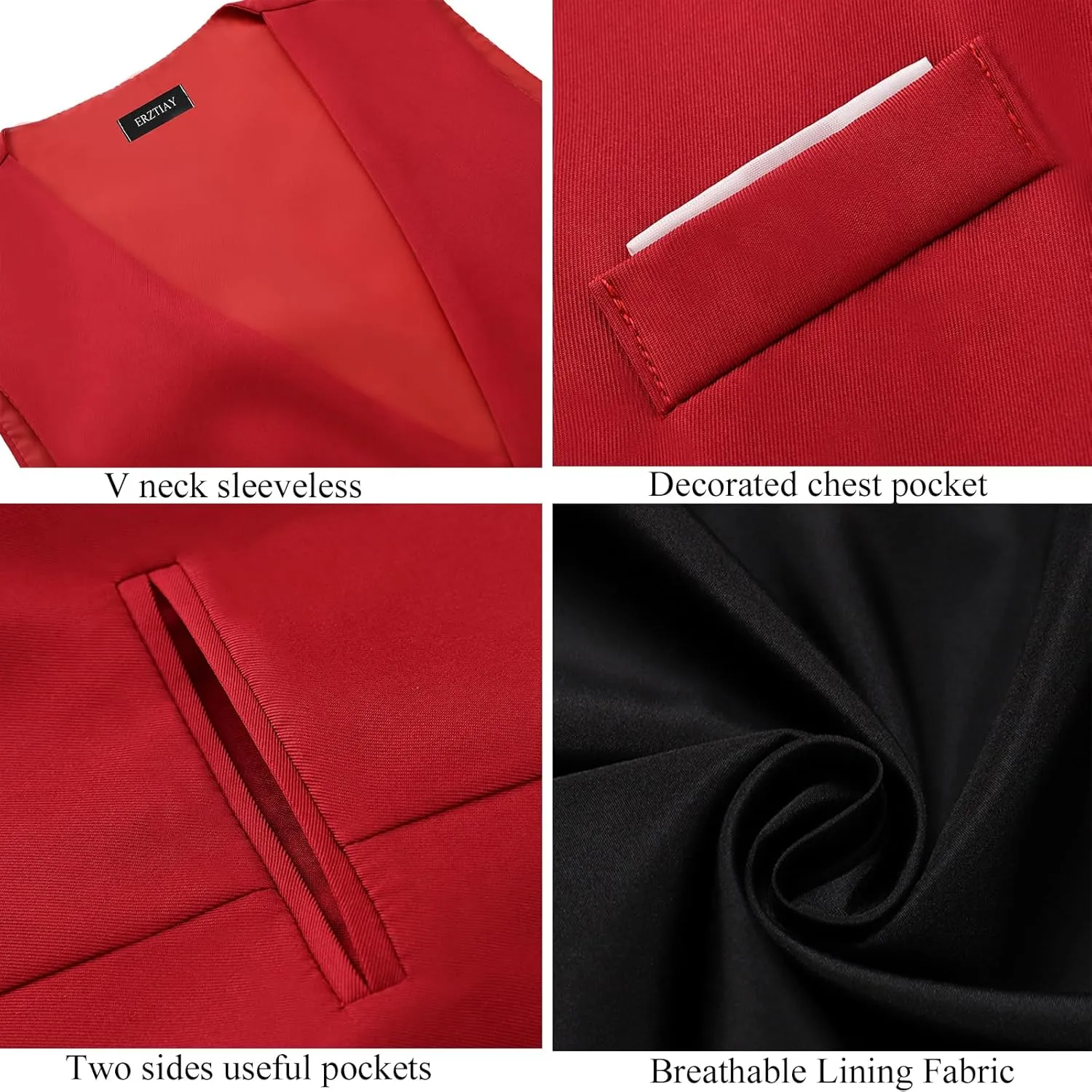 Men's Vest Formal Dress Business Slim Fit Sleeveless Vest Waistcoat