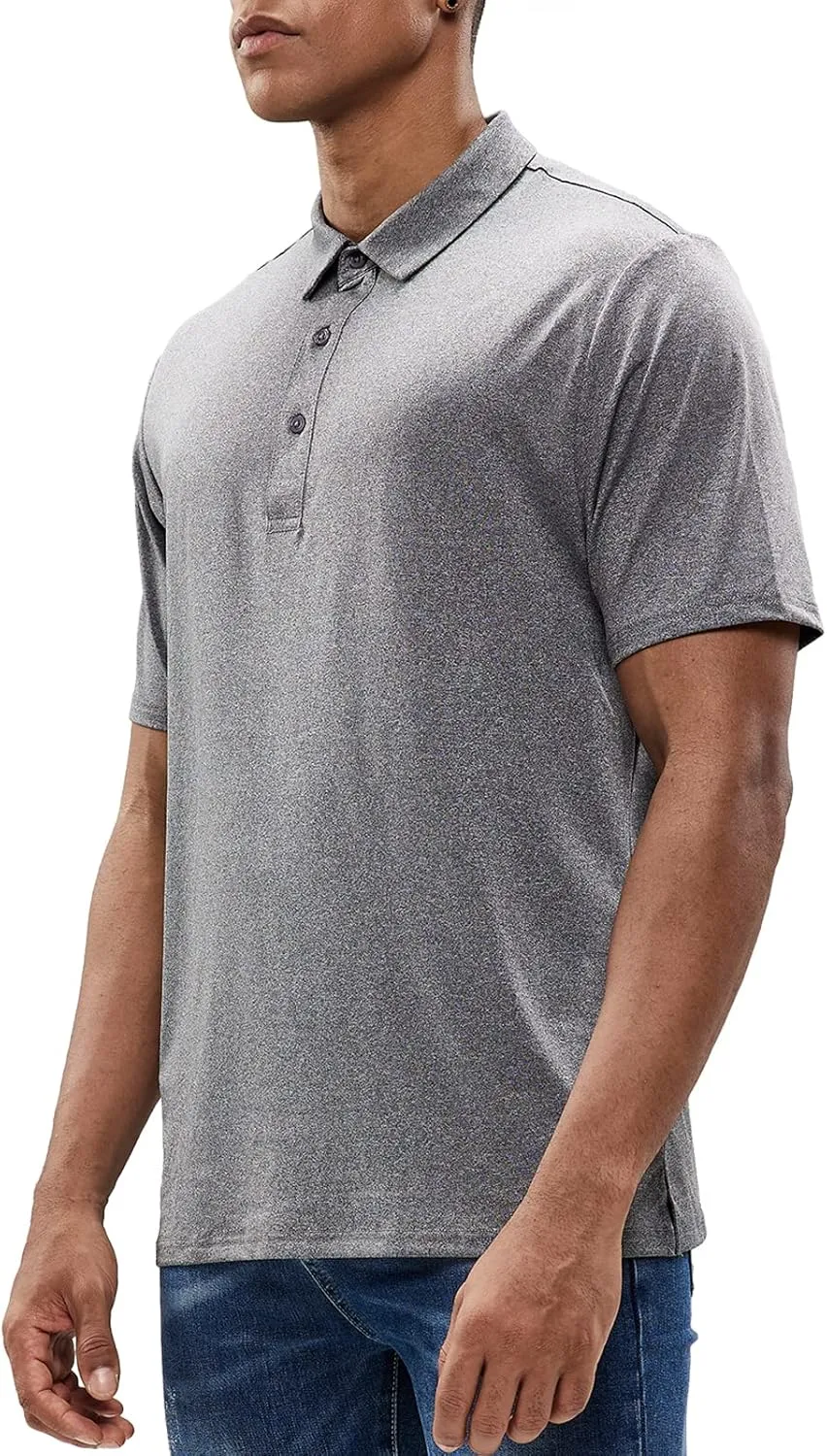 MIER Men's Golf Polo Shirt Short Sleeve Sun Protection Outdoor Sport Shirts Quick Dry
