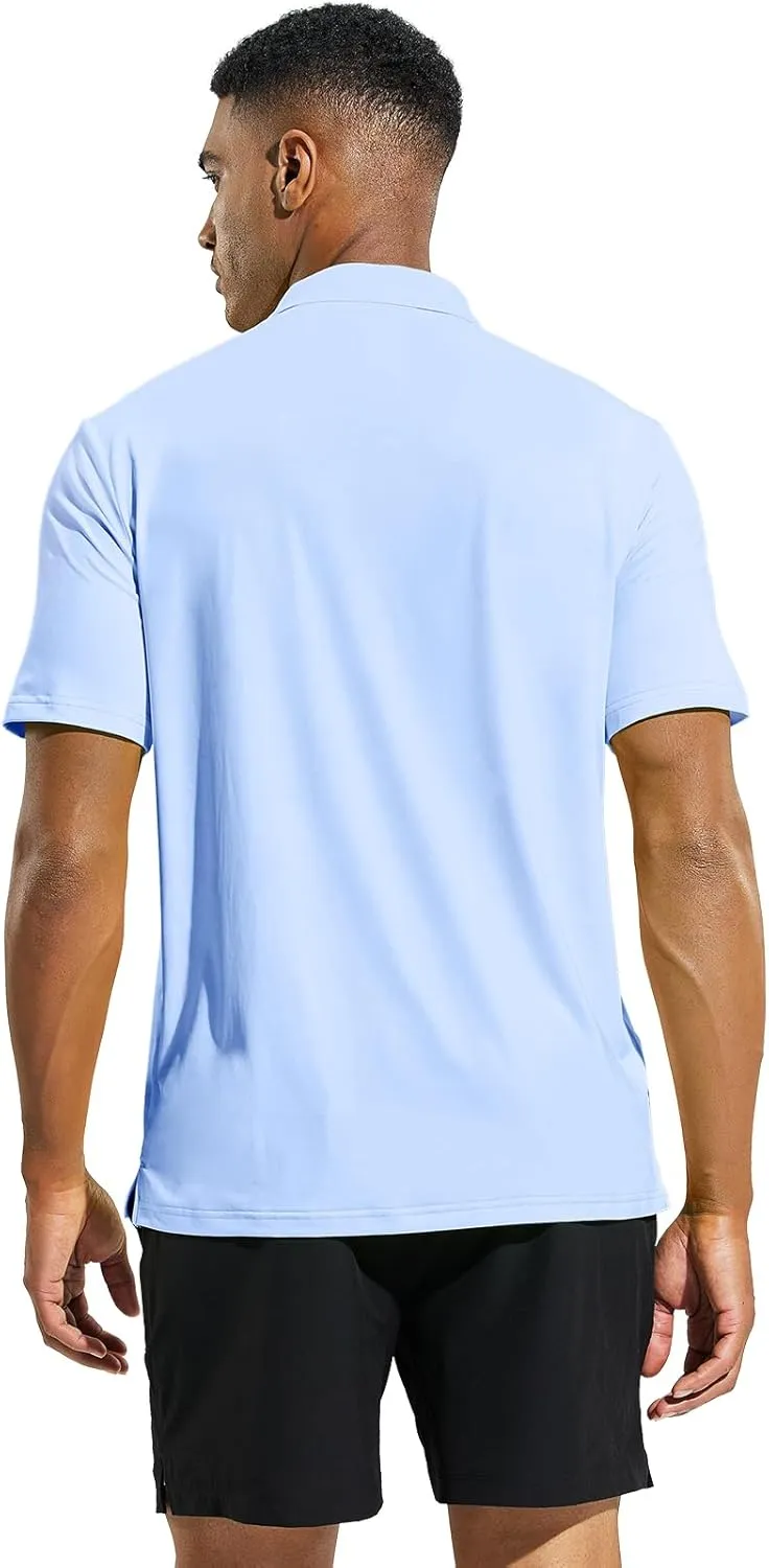 MIER Men's Golf Polo Shirt Short Sleeve Sun Protection Outdoor Sport Shirts Quick Dry