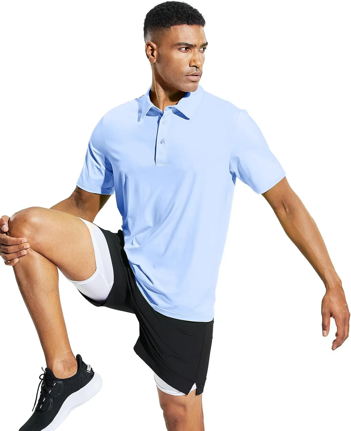 MIER Men's Golf Polo Shirt Short Sleeve Sun Protection Outdoor Sport Shirts Quick Dry