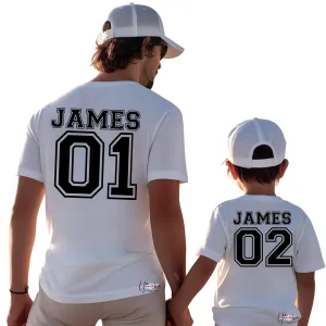 Personalized Handmade Dad & Kids Matching Shirts  Custom Father & Child Name T-Shirt, Fathers Day Gift, Dad and Son/Daughter Outfit, Family Matching Tee