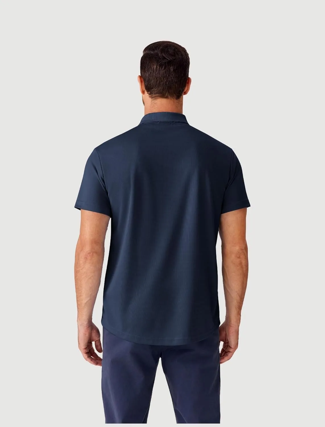 PINSPARK Mens Polo Shirts Short Sleeve Lightweight Moisture Wicking Quick Dry Casual Workout Collared Shirt Plain 3 Pack Set